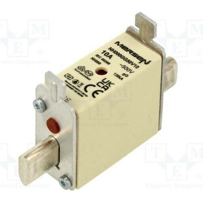 MERSEN NH000GG50V10 Pojistka: tavná; keramická,průmyslová; 10A; 500VAC; 250VDC; gG