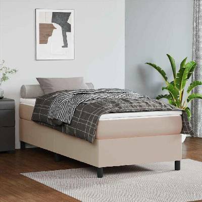 vidaXL 3144576 Boxspring postel s matrací umělá kůže / barva cappuccino