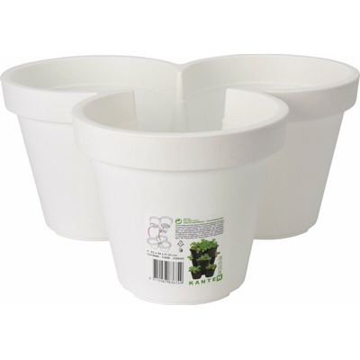 Home Styling Collection Květináč na tři květiny, 44 x 20 cm, bílý bílý
