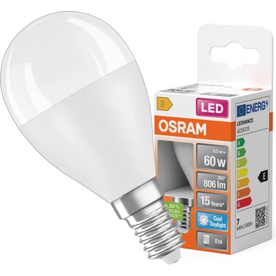 Osram LED žiarovka E14 6,5W 806lm 6500K Cold Star