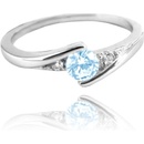 Minet JMAN0046BR strieborný prsteň s modrým zirkónom