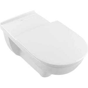 Villeroy & Boch ViCare - Безбариерна висяща тоалетна, отвод отзад, DirectFlush, AntiBac, CeramicPlus, алпийско бяло 4601R0T2 (4601R0T2)