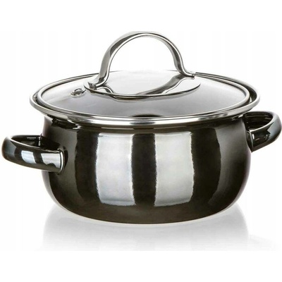 Banquet Smaltovaný HRNEC s poklicí malý 0,71 l 14 cm kovový