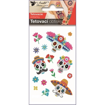 Anděl Tetovací obtisky lebky 10,5 x 6 cm 16048