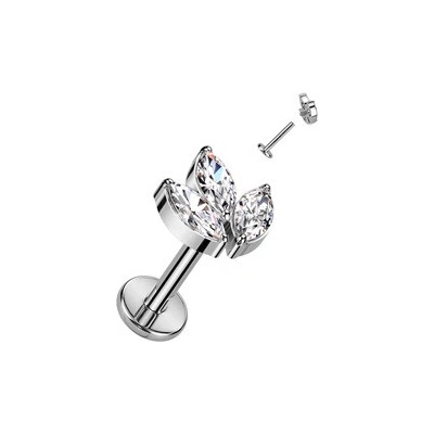 Šperky4U piercing do brady labreta titan TIT1262C-1208