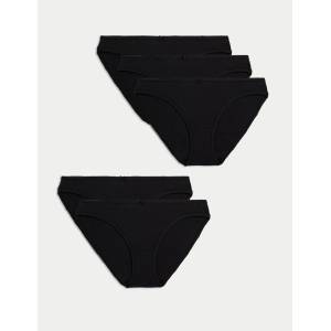 Marks & Spencer Черни памучни бикини с Lycra® на Marks & Spencer, 5 пакета Marks & Spencer | Cheren | ЖЕНИ | 46