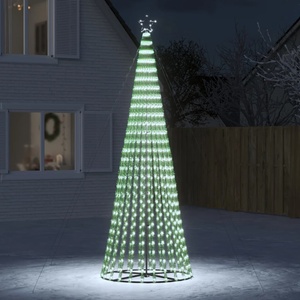 vidaXL LED коледна елха 688 LED студено бяло 300 см (358069)