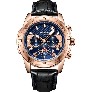MEGIR Часовник megir to-14596 - Черен / Златен / Розов kp14596 (to-14596)