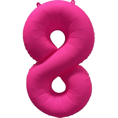 Amscan Fóliový balón narozeninové číslo 8 Neon růžová 86 cm