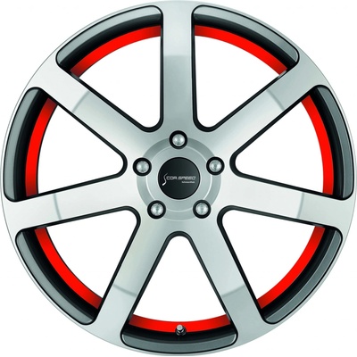 Corspeed Challenge 10,5x21 5x120 ET25 gunmetal polished trim red