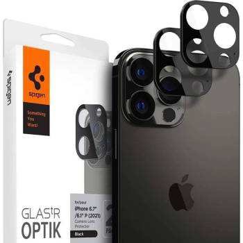 Image 1 of Spigen Optik Lens Protector - комплект 2 броя предпазни стъклени протектора за камерата на iPhone 13 Pro, iPhone 13 Pro Max (черен)