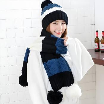 HARAHU Шапка и шал - черен kp21604 (21604)