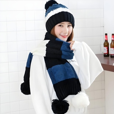 HARAHU Шапка и шал - черен kp21604 (21604)