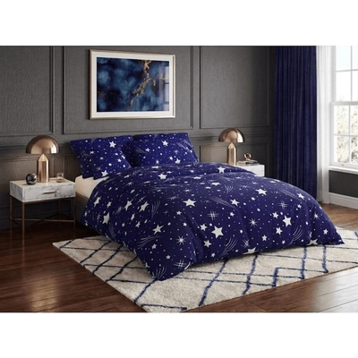 Textilomanie krep obliečky NIGHT SKY POLY modré 70x90 140x220