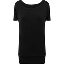 Build Your Brand Ľahké predĺžené dámske tričko s krátkym rukávom Čierna