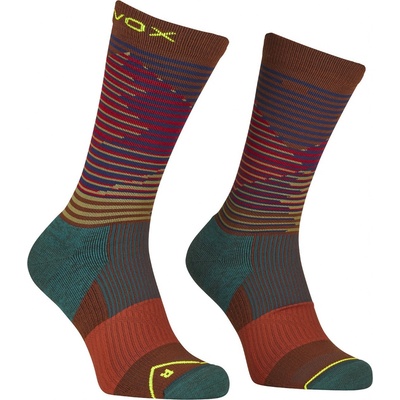 Ortovox pánske ponožky All Mountain Mid Socks M červená/modrá