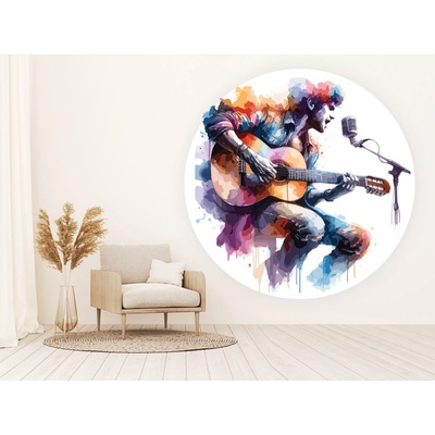 Nalepte.cz Spevák textilní prelepiteľná nálepka na stenu list 75 x 75 cm