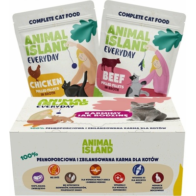 ANIMAL ISLAND Chicken / Beef Fillets in broth 80 x 85 g