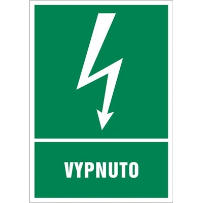 Značka Vypnuto, samolepicí fólie, 52 × 74 mm BZ FA900