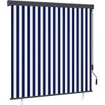 vidaXL Ролетна щора Синьо и бяло 180 x 250 cm Текстил и Алуминий (362081)