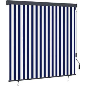 vidaXL Ролетна щора Синьо и бяло 180 x 250 cm Текстил и Алуминий (362081)