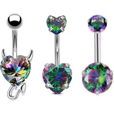 Prosperk Set piercingů do pupíků duhová S0768