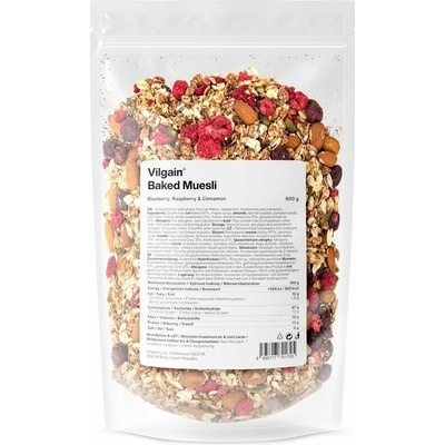 Vilgain Pečené muesli čučoriedky, maliny & škorice 600 g