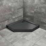 Radaway Петоъгълно душ корито Radaway Doros PT Compact Stone 100x100 см, черен акрил (SDRPT1010-05-54S)