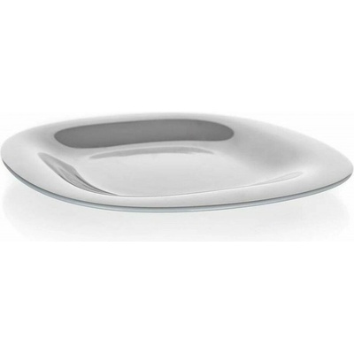 talíř d19cm dezertní, CARINE, čtverc., šedý, tvrz.sklo