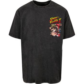 MERCHCODE Тениска овърсайз Streetfighter II Roster Oversize Tee black XXLUB-MC1094-00007 - , размер L