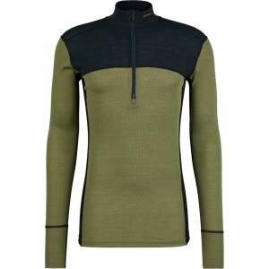 Devold Мъжко мериносово термобельо Devold Lauparen Merino 190 Zip Neck Merino base layer - Ink / Lichen / Black (015-1453-0511)