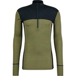 Devold Мъжко мериносово термобельо Devold Lauparen Merino 190 Zip Neck Merino base layer - Ink / Lichen / Black (015-1453-0511)