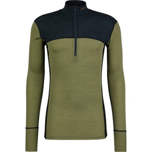 Devold Мъжко мериносово термобельо Devold Lauparen Merino 190 Zip Neck Merino base layer - Ink / Lichen / Black (015-1453-0511)