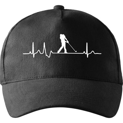 EKG golf úder so zahnutým šiltom a mosaznou sponou Čierna
