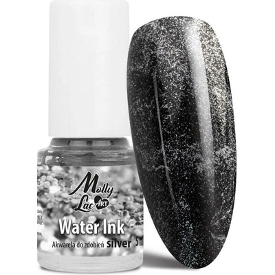 MollyLac ART Water Ink Akvarelová farba na zdobenie SILVER, 5ml