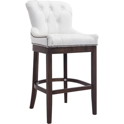 CLP Buckingham kůže Bílá / dřevěné nohy tmavá antik