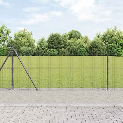 OMAXI Evropský plot s betonovou základnou 10 x 0,8 m Šedá Síťovina 242556