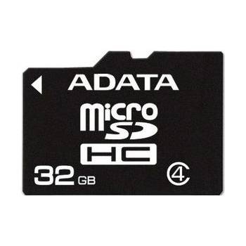 ADATA microSDHC 32GB class 4 + adapter AUSDH32GCL4-RA1