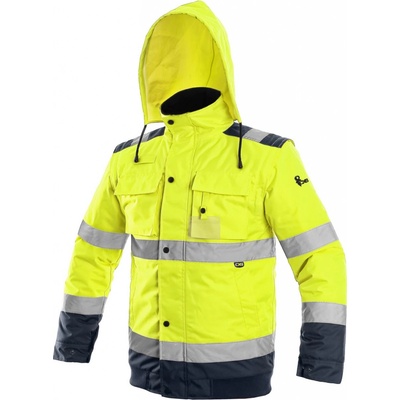 Canis CXS bunda LUTON HI-VIS výstražná zimní oranžovo-modrá