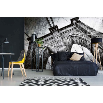 DIMEX ART s. r. o Самозалепваща се флизелинова фототапета монохромен бруклински мост 375 x 250 см