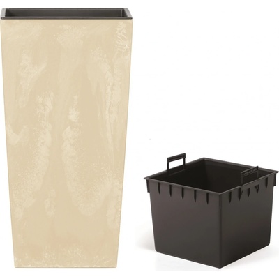 Prosperplast Kvetináč s vkladom URBI SQUARE BETON EFFECT 32,5 cm pieskový