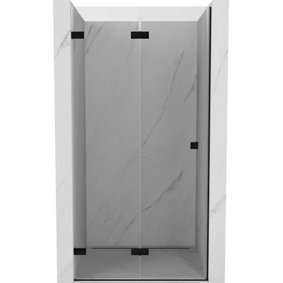 Mexen Lunar-F лява сгъваема душ врата 55 см, прозрачна, черна - 836-055-000-70-00-L (836-055-000-70-00-L)