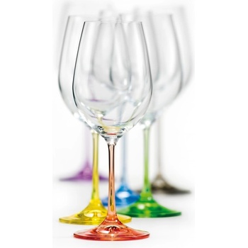 Crystalex Bohemia Sklenice na bílé i červené víno Viola Rainbow 6 x 350 ml
