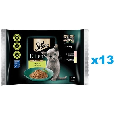 Sheba Kitten v omáčce kousky s losos kuřecí maso 52 x 85 g