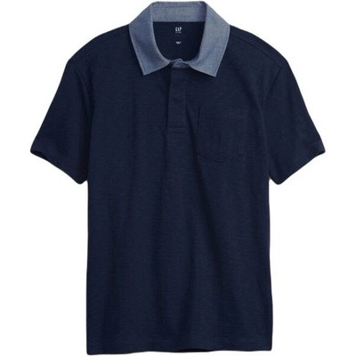 Gap CHAMBRAY POLO Chlapecké tričko tmavě modrá