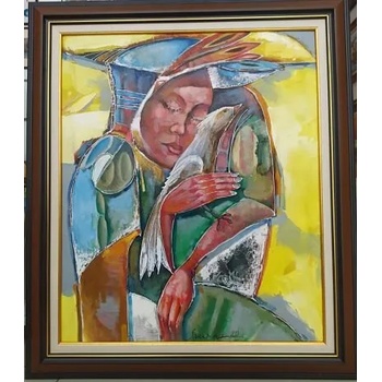 Image 1 of Картина на жена с птица