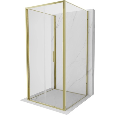 Mexen Exo-3S душ кабина 3-стенна, сгъваема, 75 x 75 см, прозрачна, златна (816-075-075-50-00-3S)