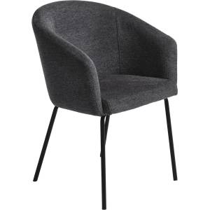 Unique Furniture Тъмносив тапициран трапезен стол с подлакътници Easton - Unique Furniture (34690001)
