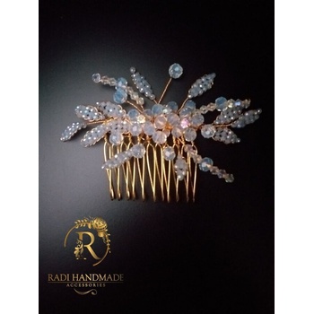 Image 1 of Radi handmade Гребенче за коса с листа от кристали (543)