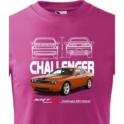Dětské tričko Dodge Challenger SRT Hellcat Purpurová Velikost Canvas Bezvatriko.cz 2321